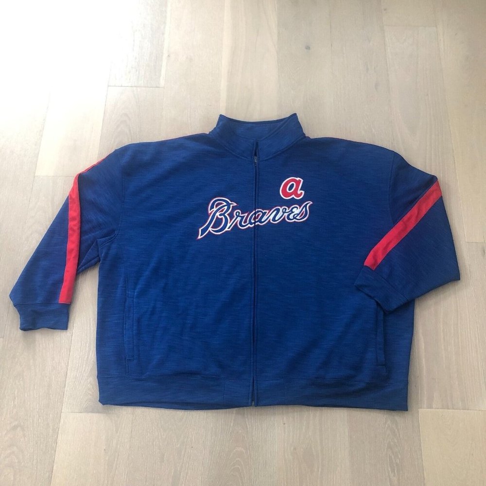 Cooperstown Collection MLB Atlanta Braves Baseball Blue Red Track Jacket Sz 6XL